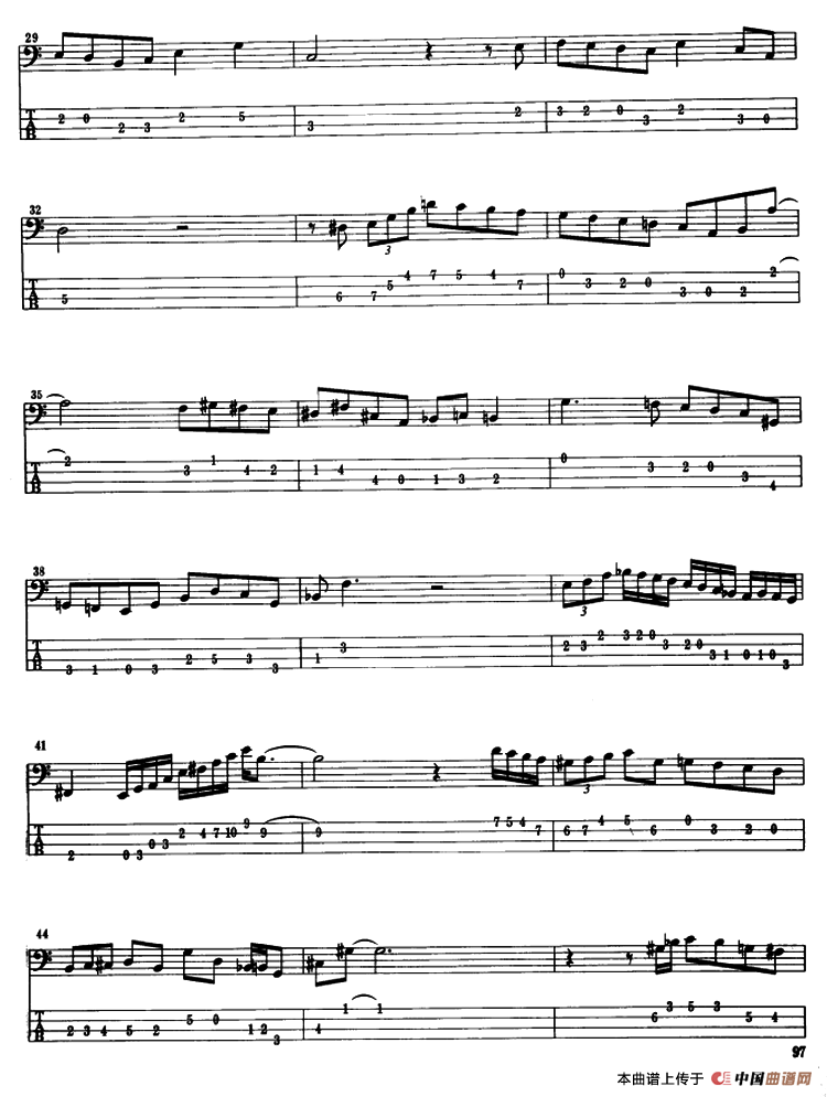 电贝司专业等级第六级（三、自选曲目）