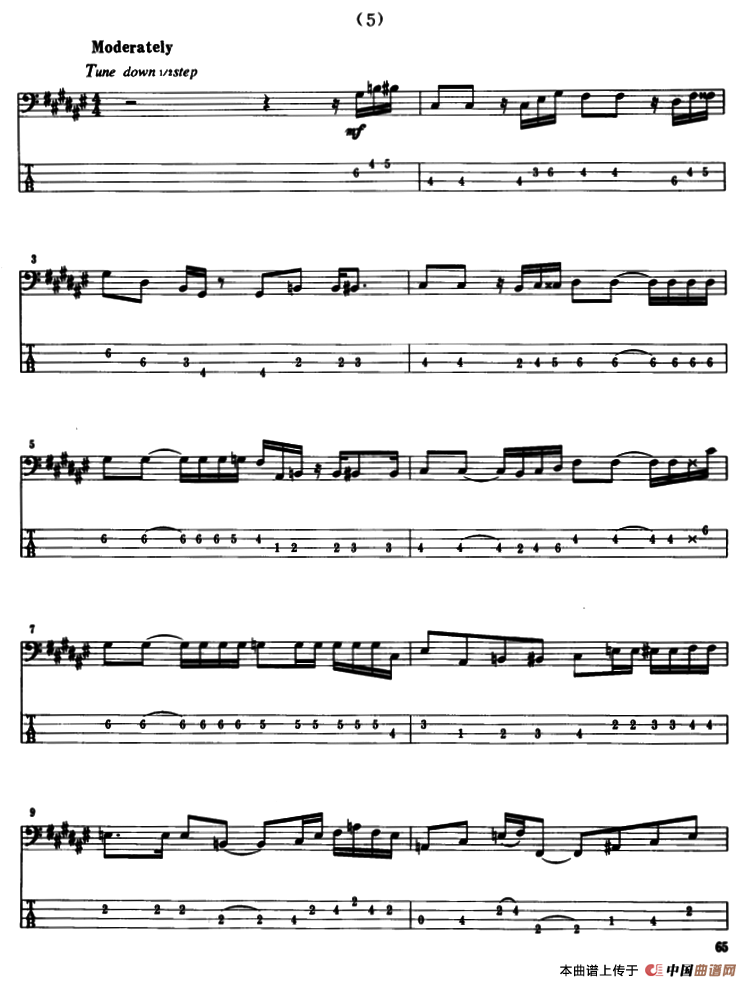 电贝司专业等级第六级（二、必弹曲目：独奏曲）