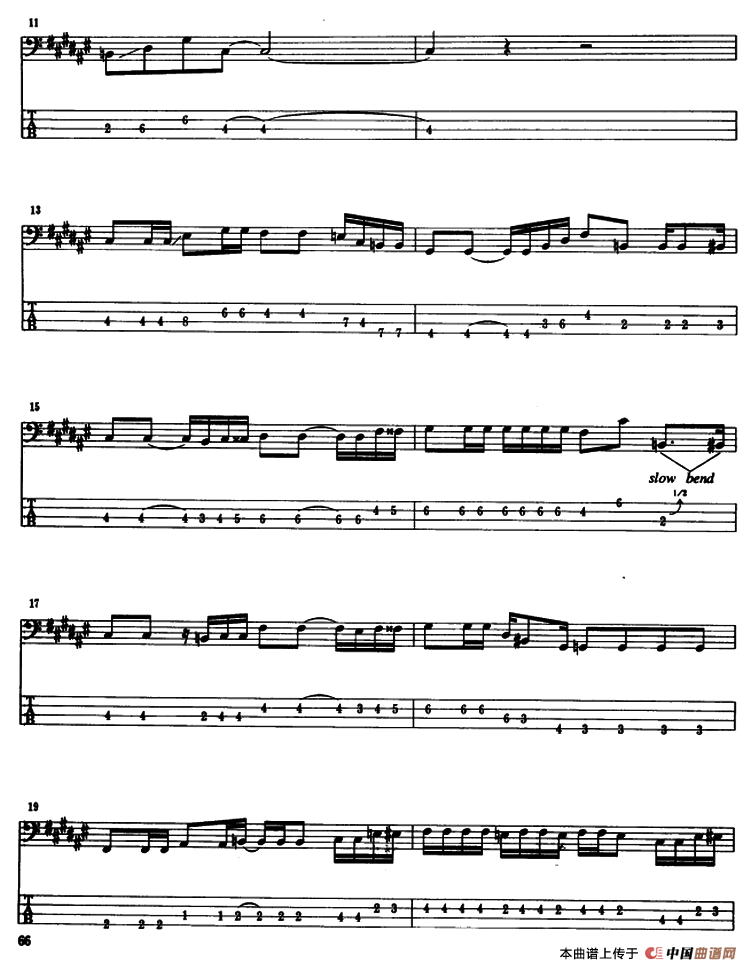 电贝司专业等级第六级（二、必弹曲目：独奏曲）
