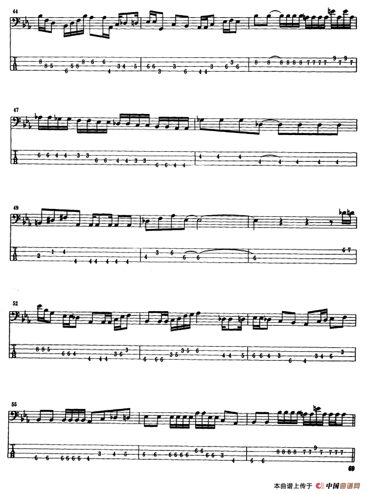 电贝司专业等级第六级（二、必弹曲目：独奏曲）