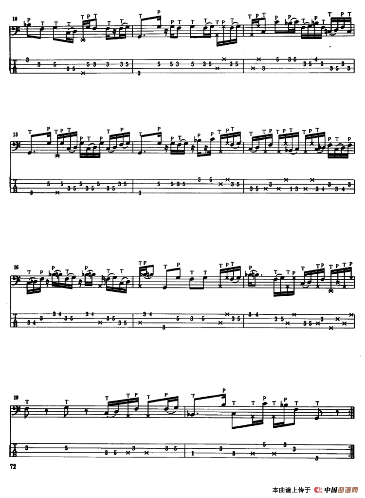 电贝司专业等级第六级（二、必弹曲目：独奏曲）