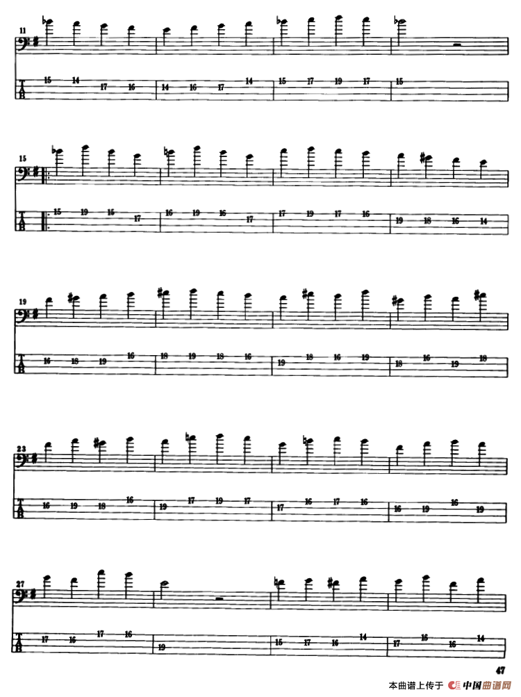 电贝司专业等级第六级（一、指导练习）