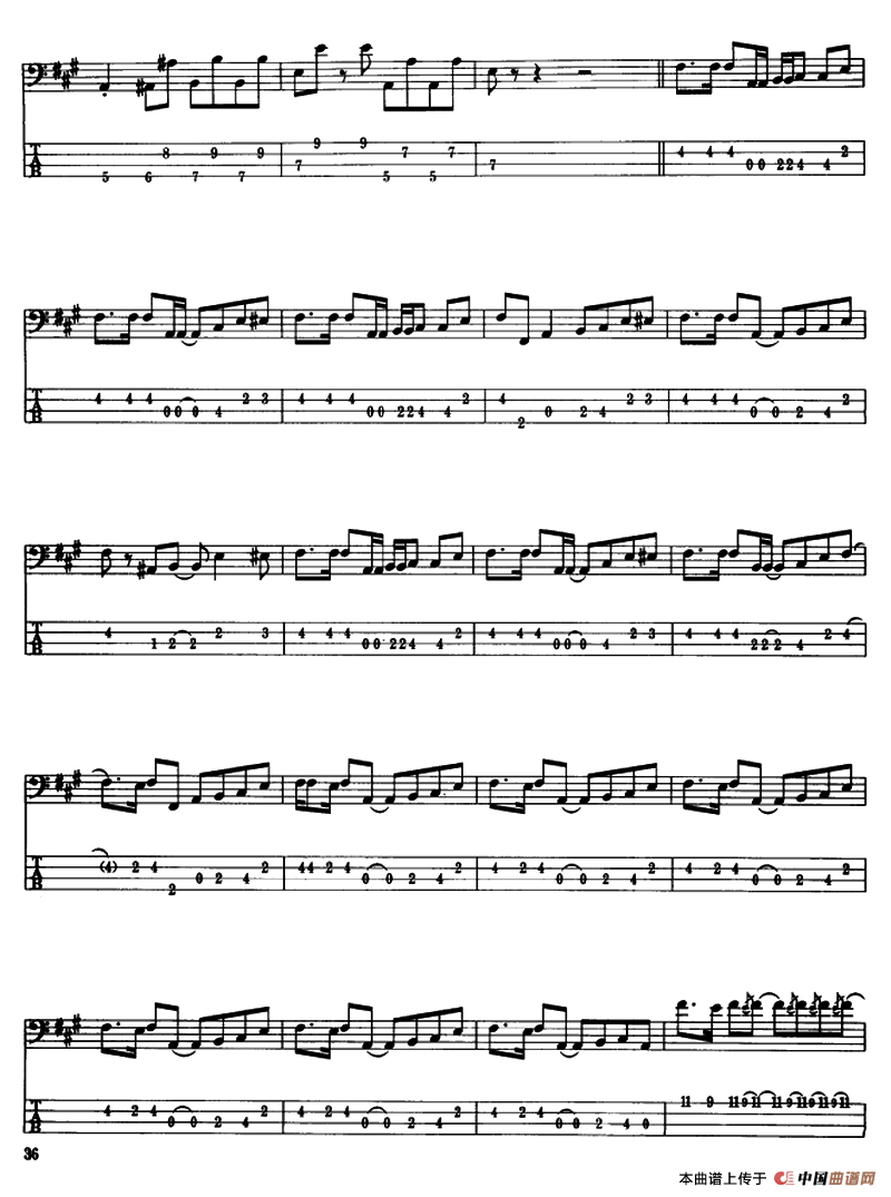 电贝司专业等级第五级（三、自选曲目）