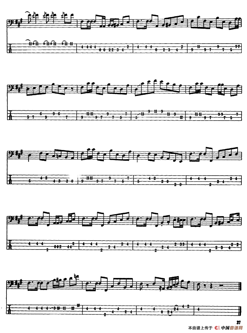 电贝司专业等级第五级（三、自选曲目）