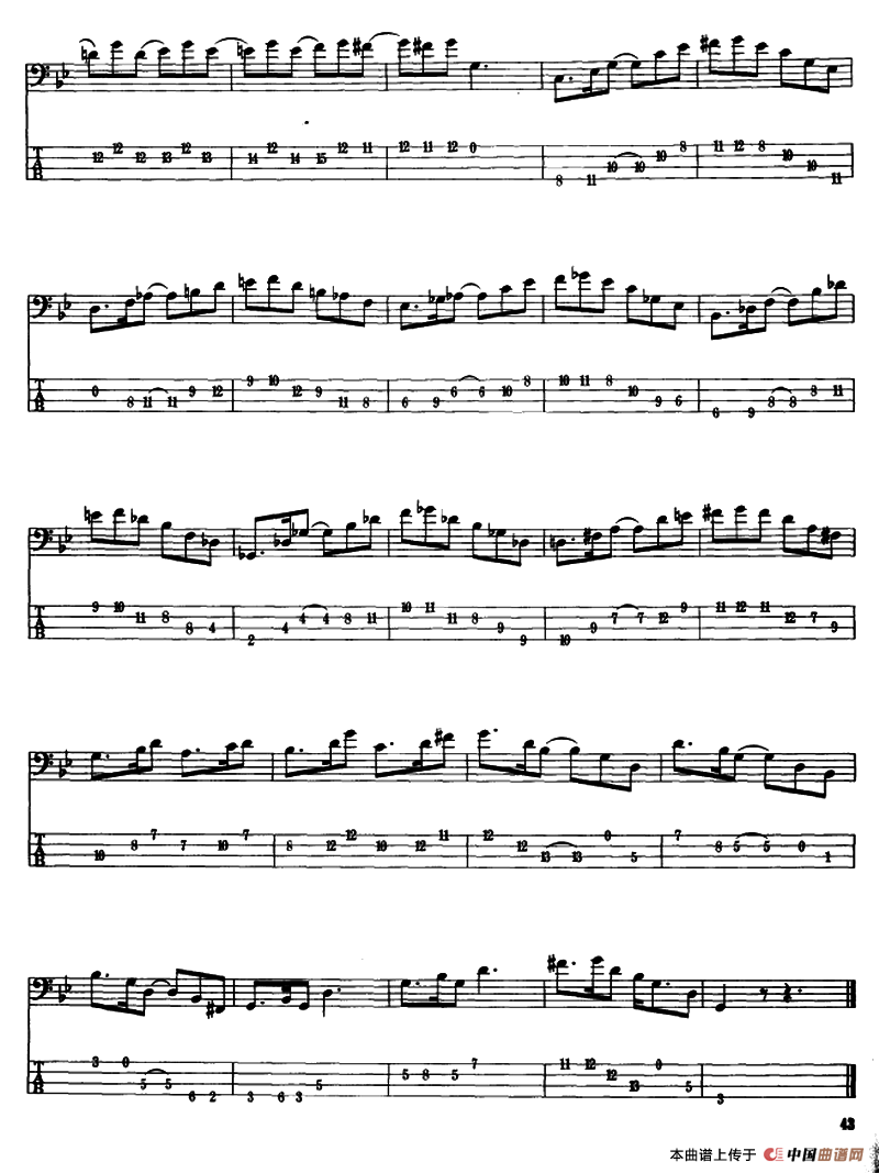 电贝司专业等级第五级（三、自选曲目）