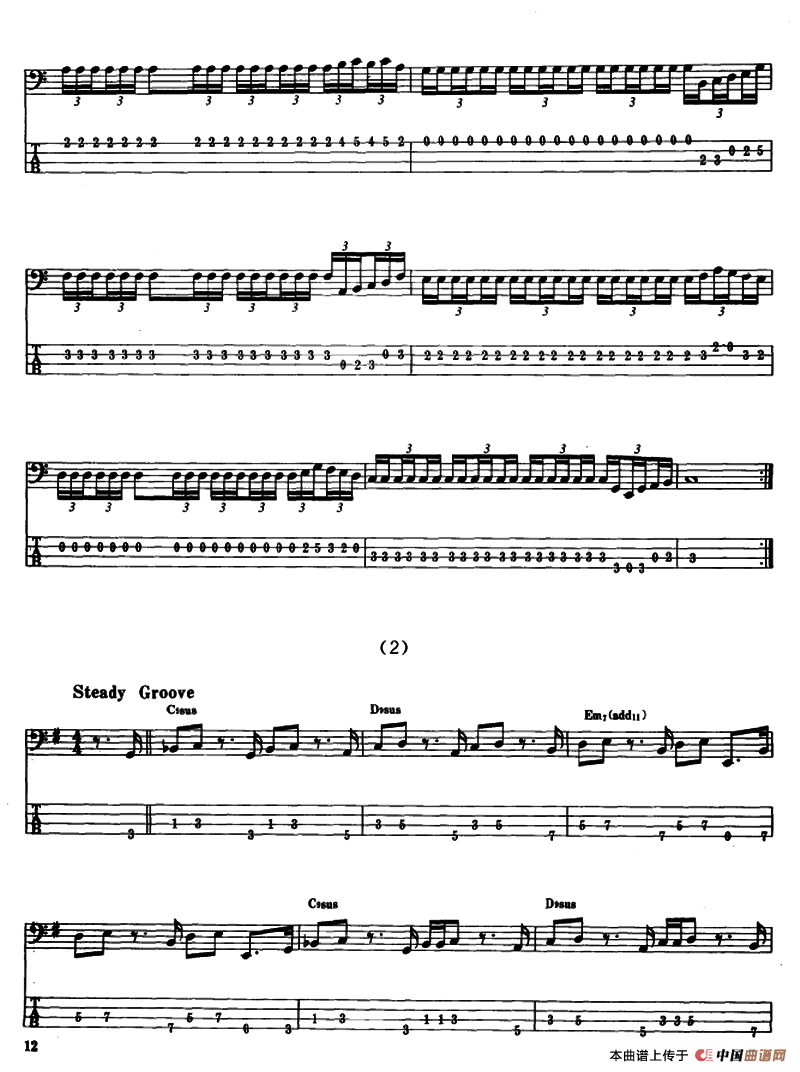 电贝司专业等级第五级（二、必弹曲目：独奏曲）