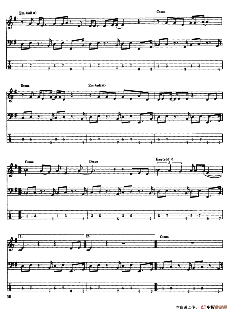 电贝司专业等级第五级（二、必弹曲目：独奏曲）