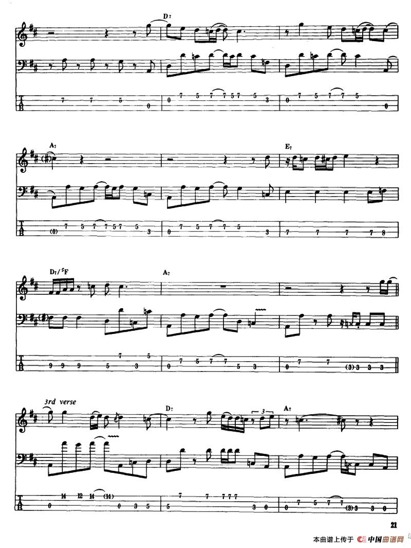 电贝司专业等级第五级（二、必弹曲目：独奏曲）