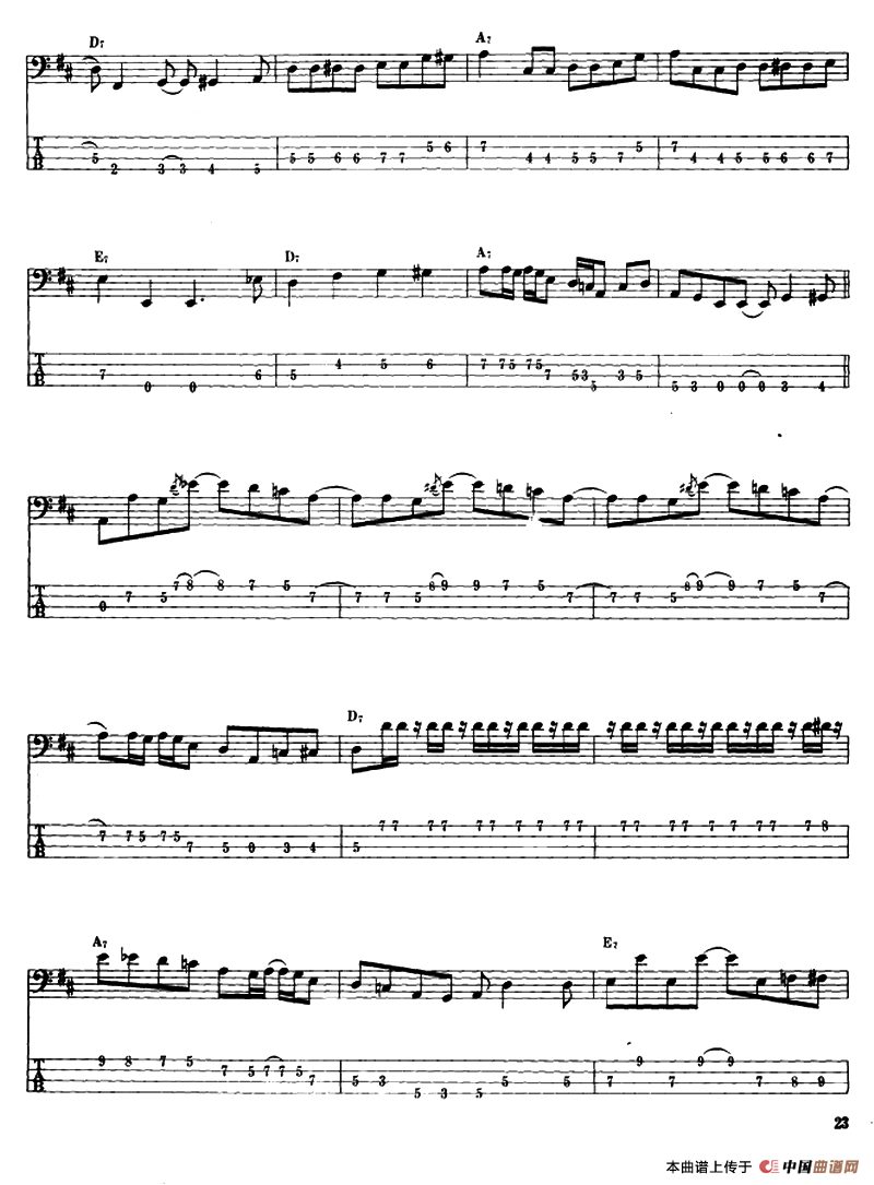 电贝司专业等级第五级（二、必弹曲目：独奏曲）