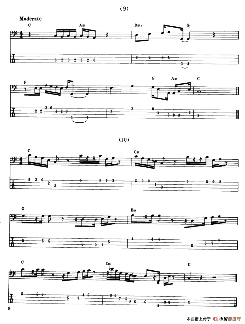 电贝司专业等级第五级（二、必弹曲目：练习曲）