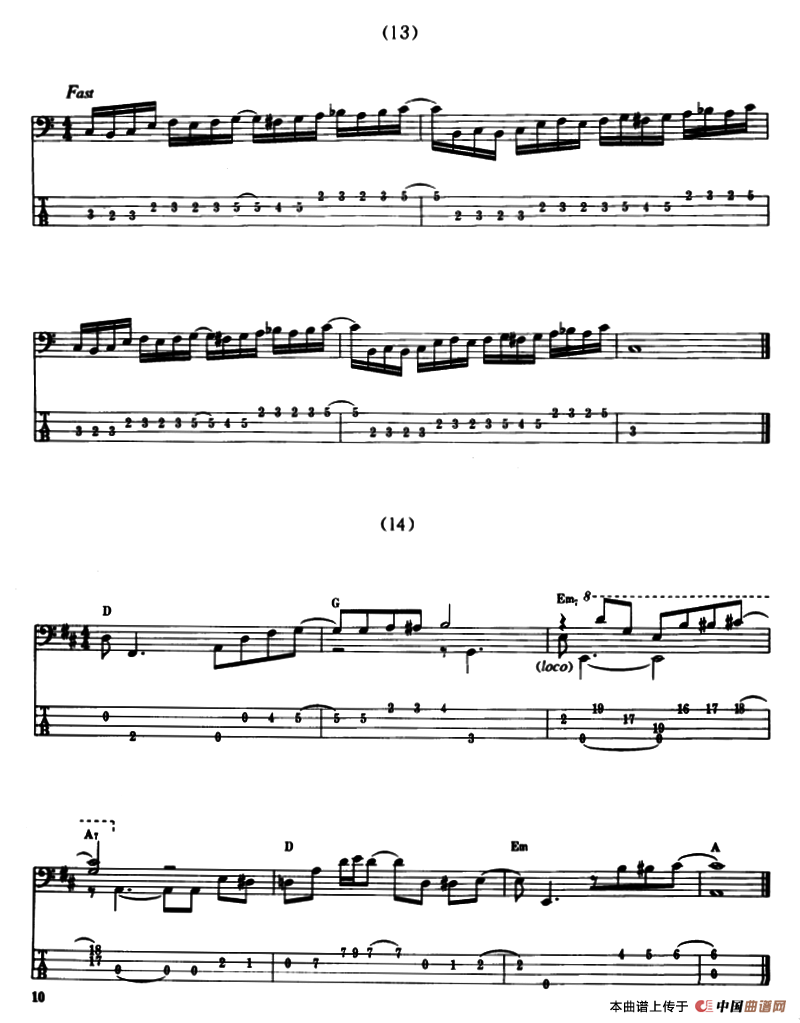电贝司专业等级第五级（二、必弹曲目：练习曲）