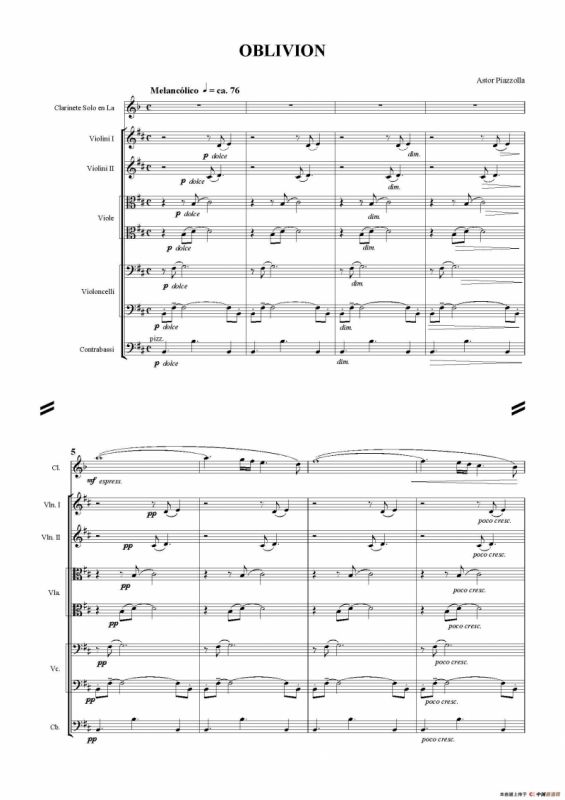 Oblivion（遗忘）（室内乐队总谱版）