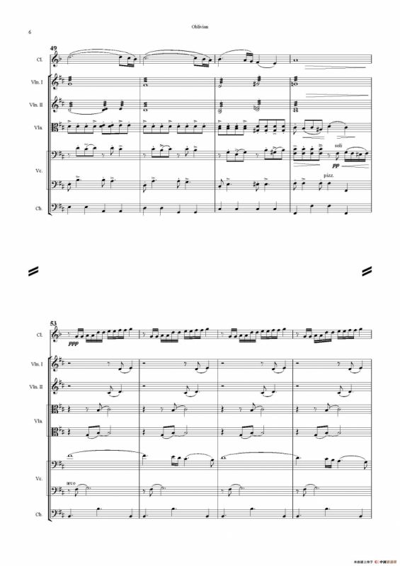 Oblivion（遗忘）（室内乐队总谱版）