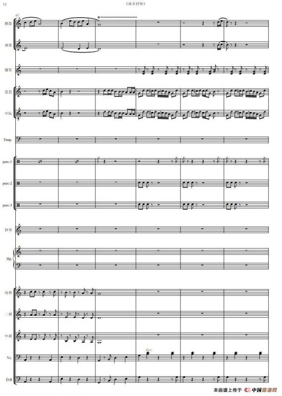 故乡抒怀（民族器乐曲总谱）