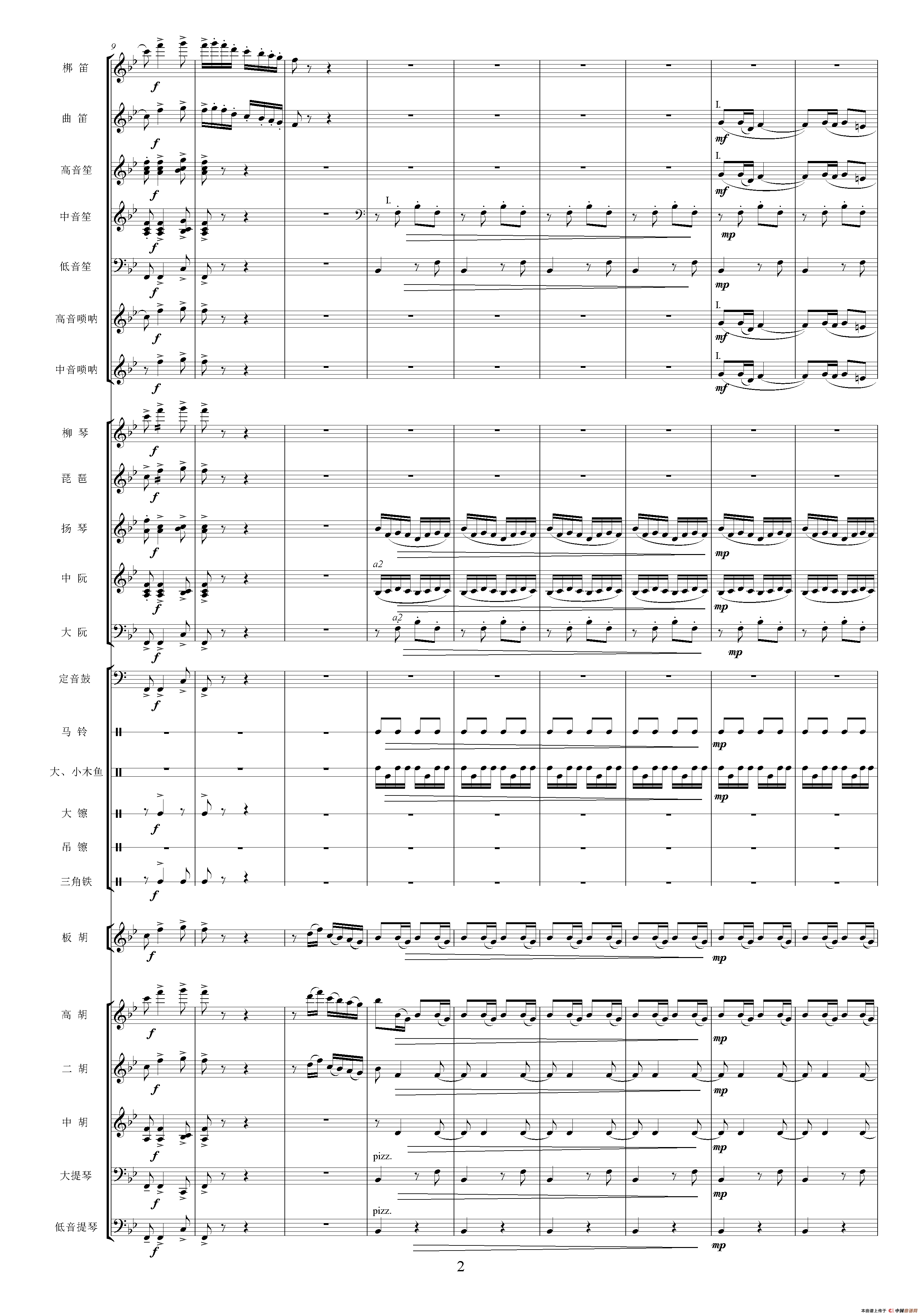 沿着社会主义大道奔前方（影片《青松林》主题曲、交响乐队总谱）