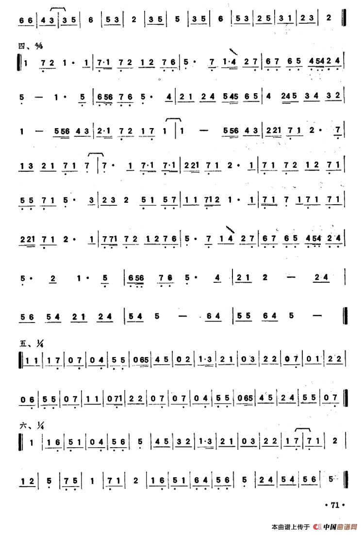 柳青娘（潮州音乐主旋律谱）