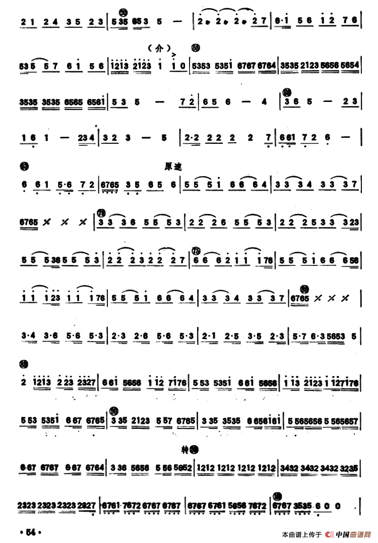 平沙落雁（潮州音乐主旋律谱）