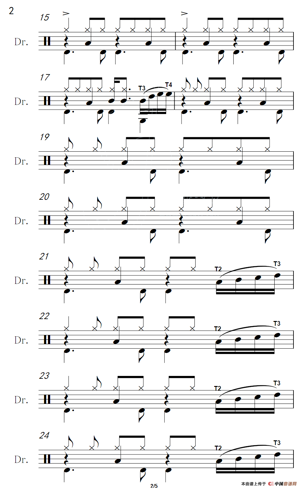 一言难尽（架子鼓谱）