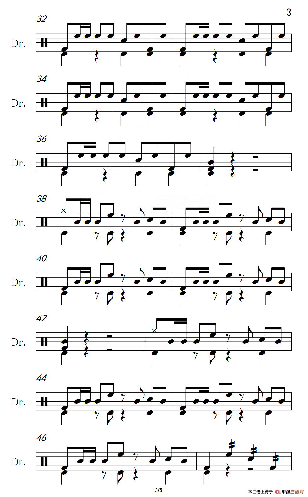 [美]伤感的电影（架子鼓谱）