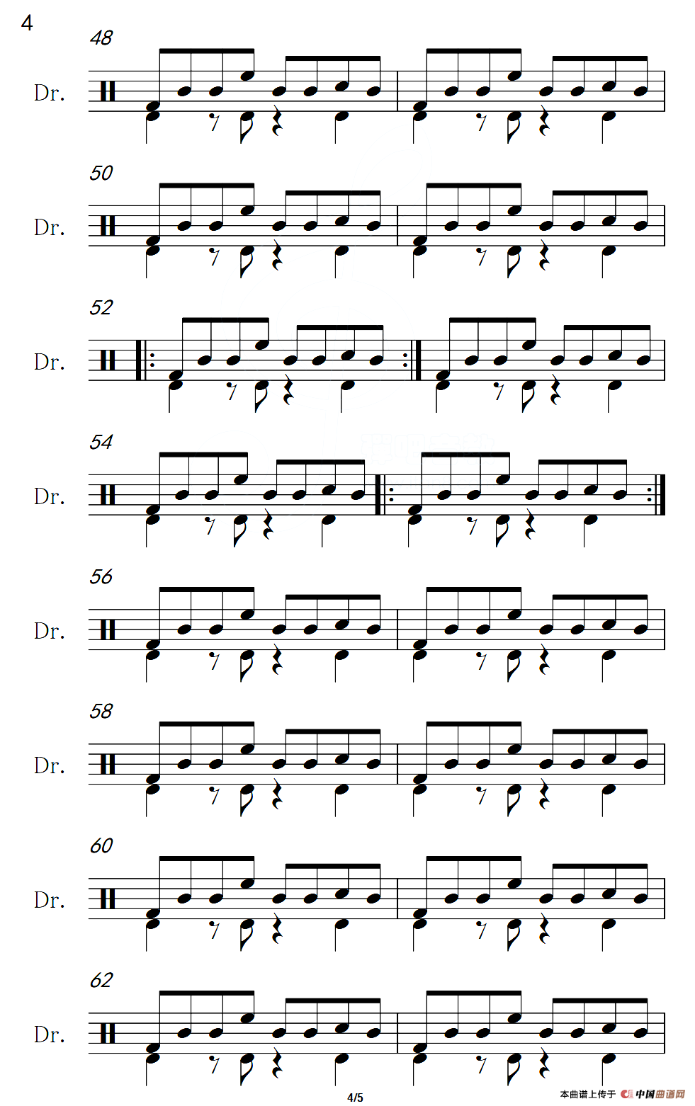 [美]伤感的电影（架子鼓谱）