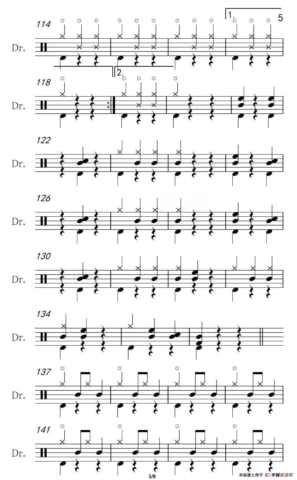 [法]溜冰圆舞曲（架子鼓谱）