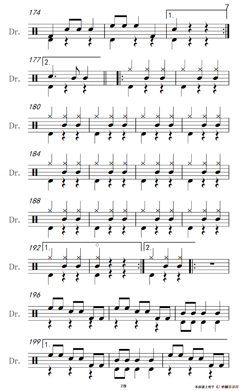 [法]溜冰圆舞曲（架子鼓谱）