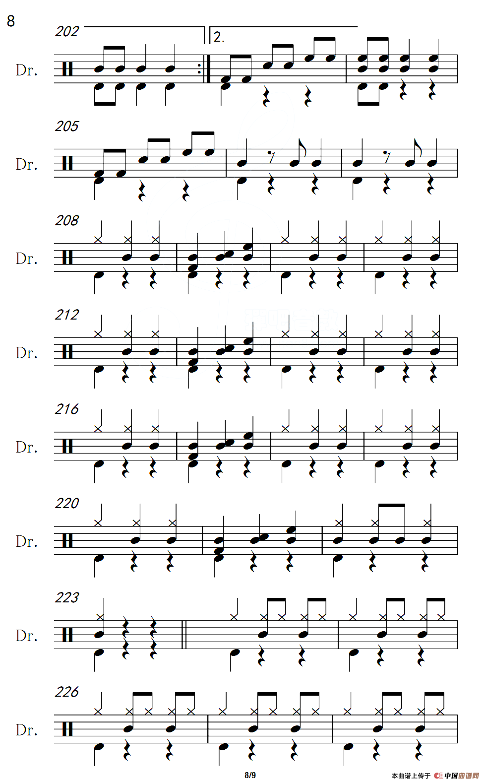 [法]溜冰圆舞曲（架子鼓谱）