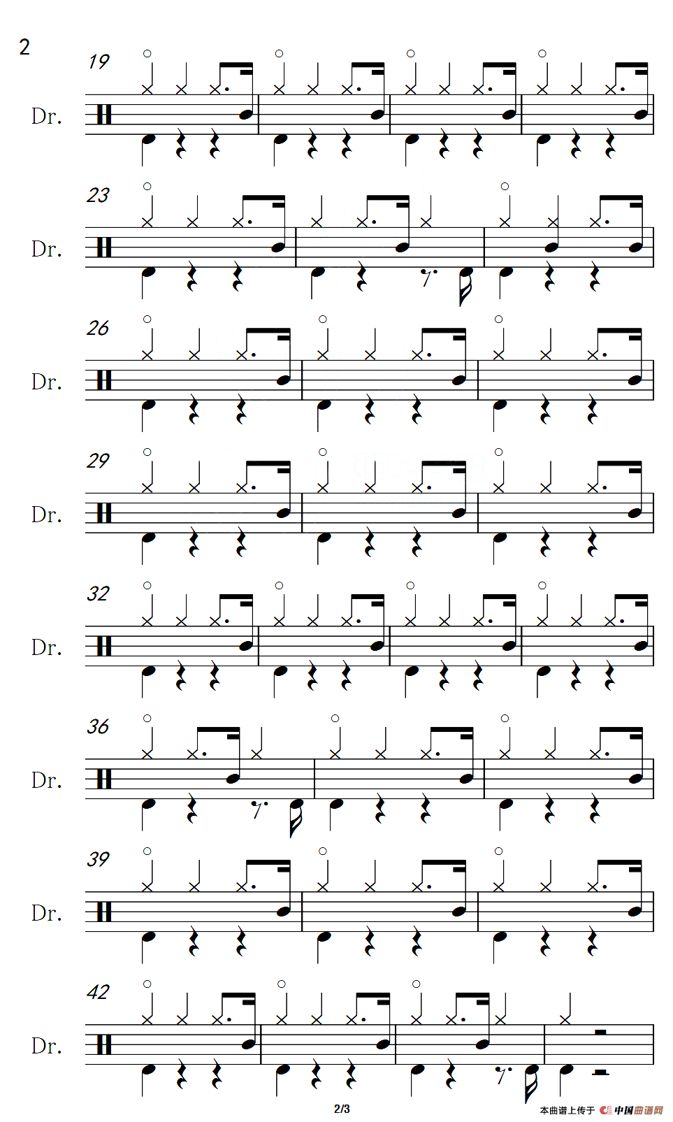 [美]月亮河（架子鼓谱）