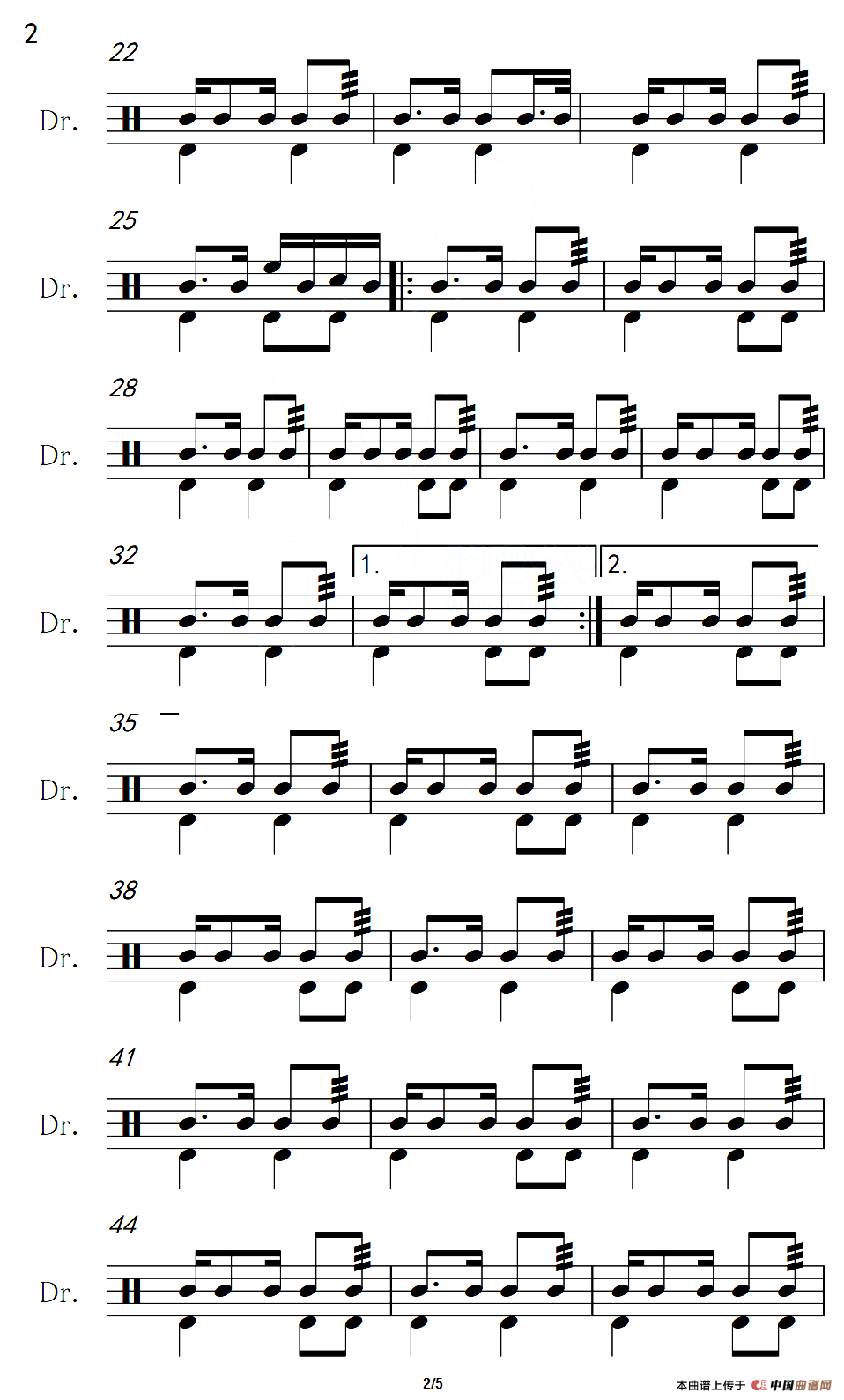 [墨]鸽子（架子鼓谱）