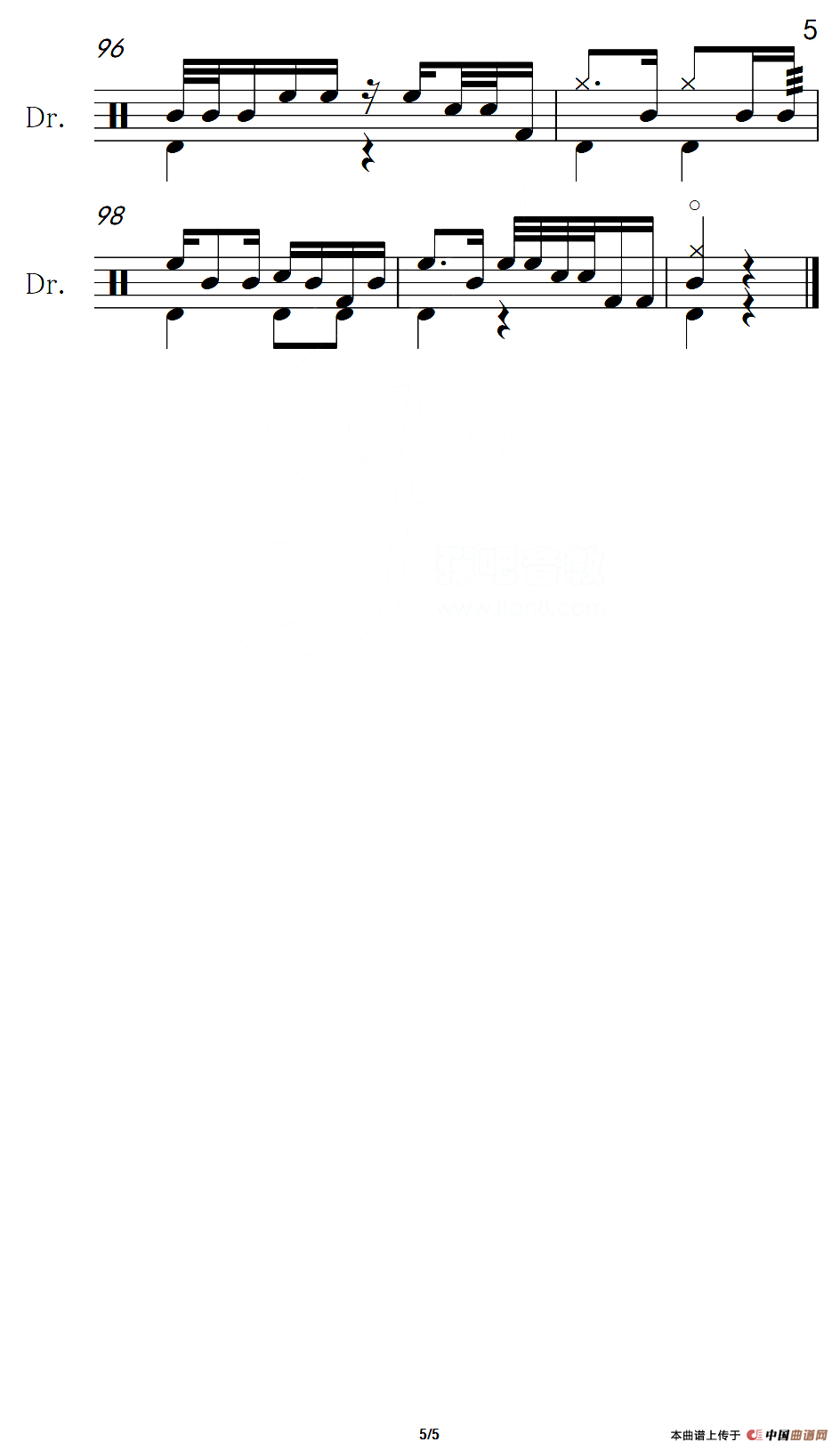 [墨]鸽子（架子鼓谱）