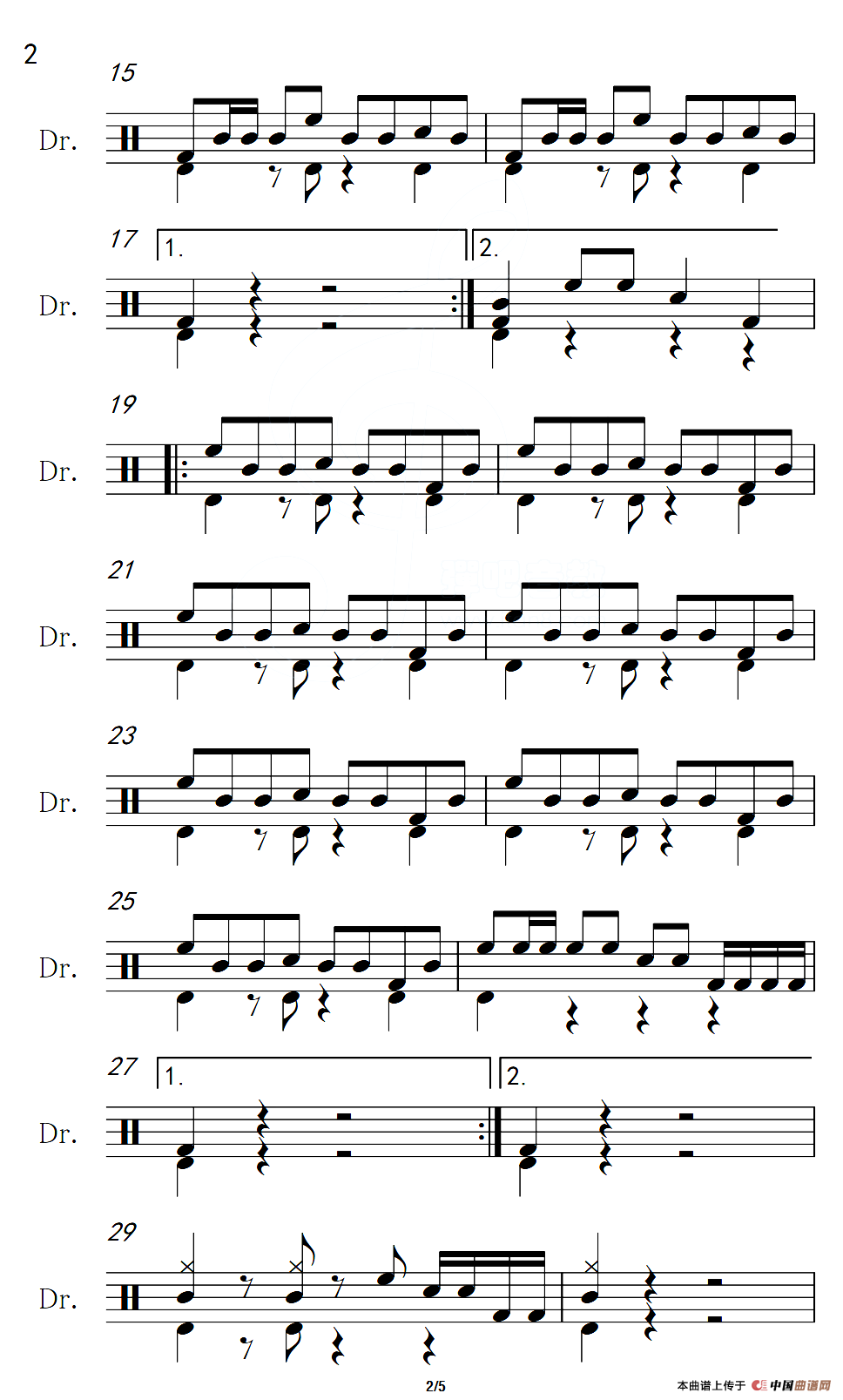 [美]巴比伦河（架子鼓谱）