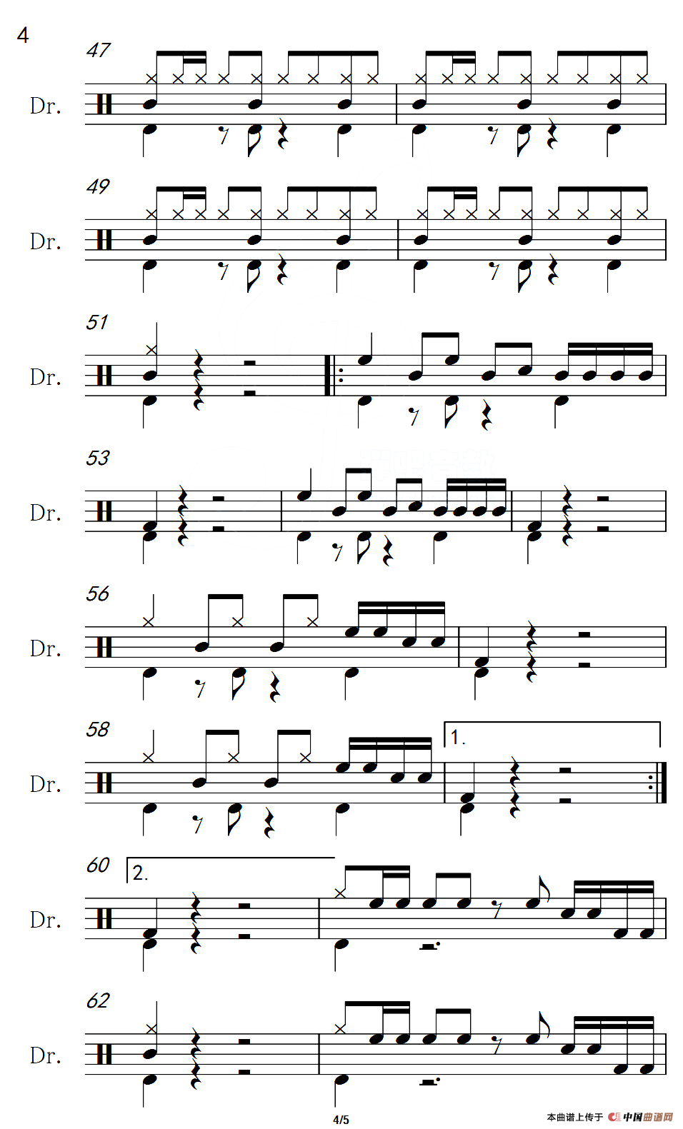 [美]巴比伦河（架子鼓谱）