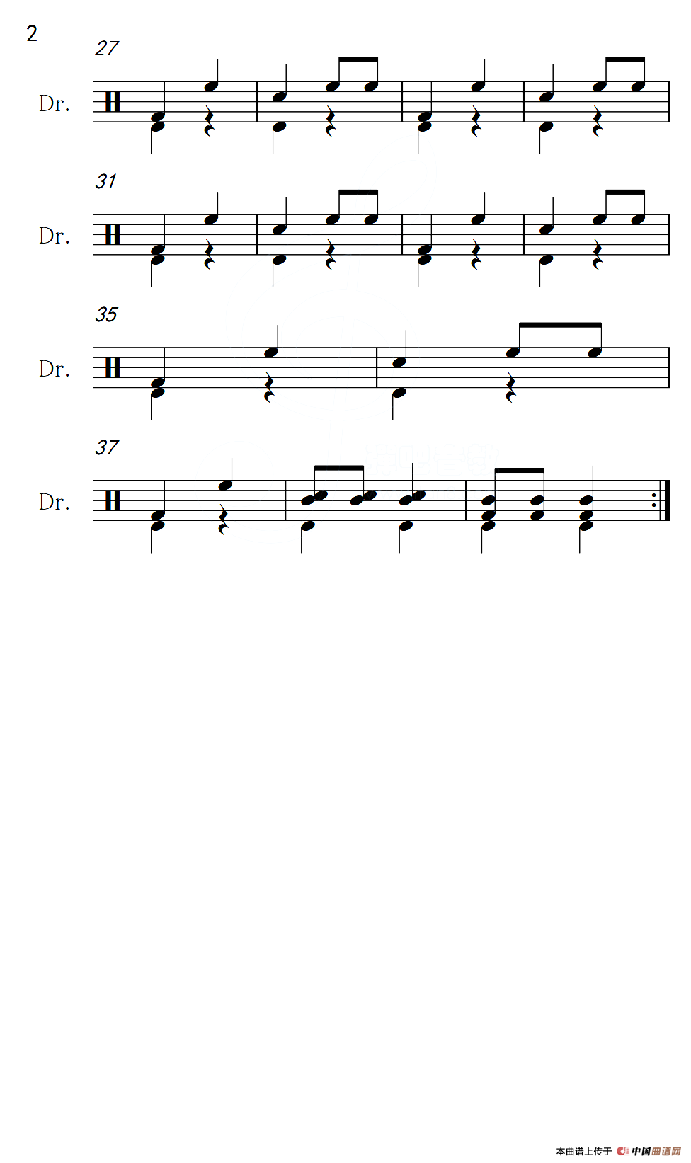 [日]拉网小调（架子鼓谱）