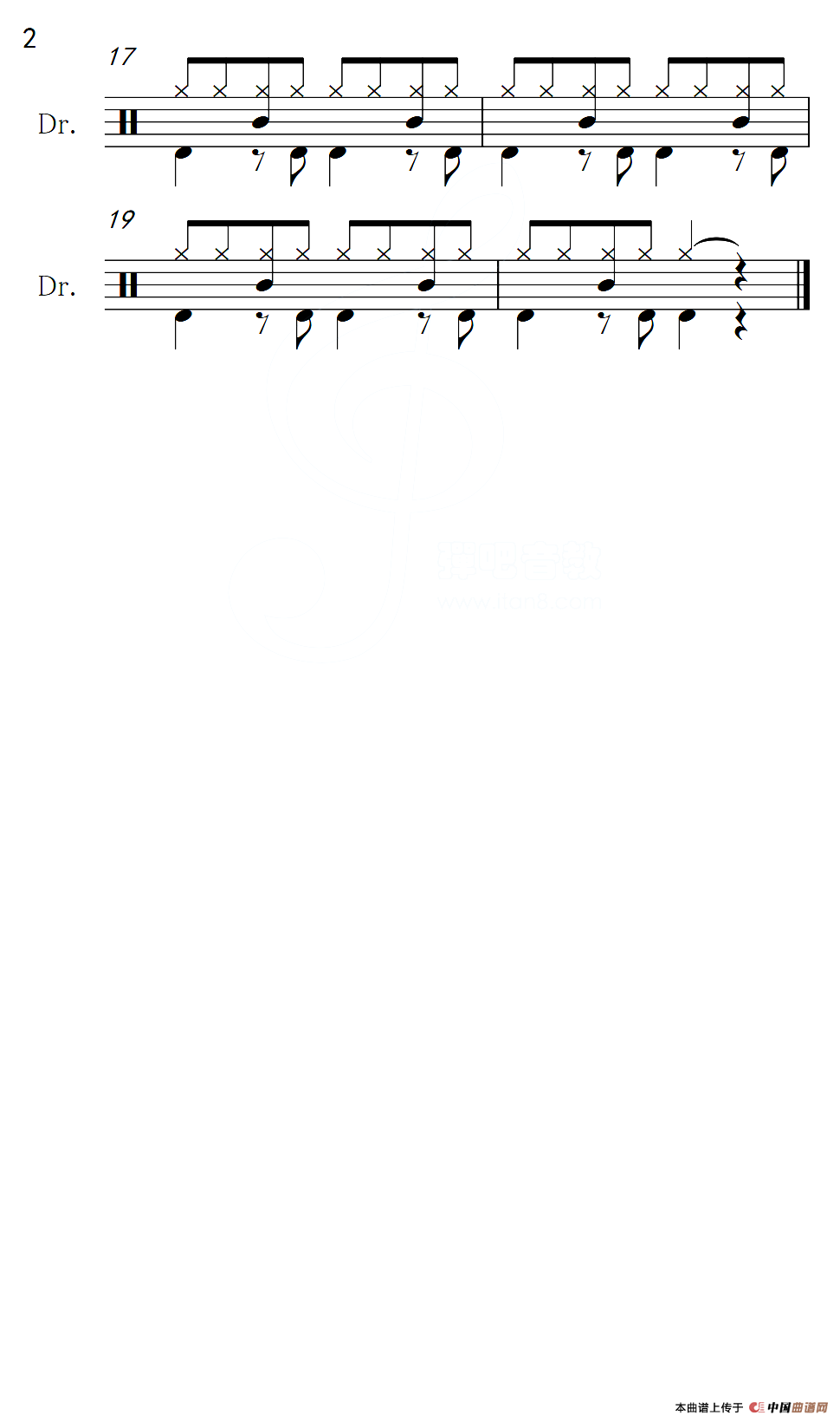 [美]故乡的亲人（架子鼓谱）