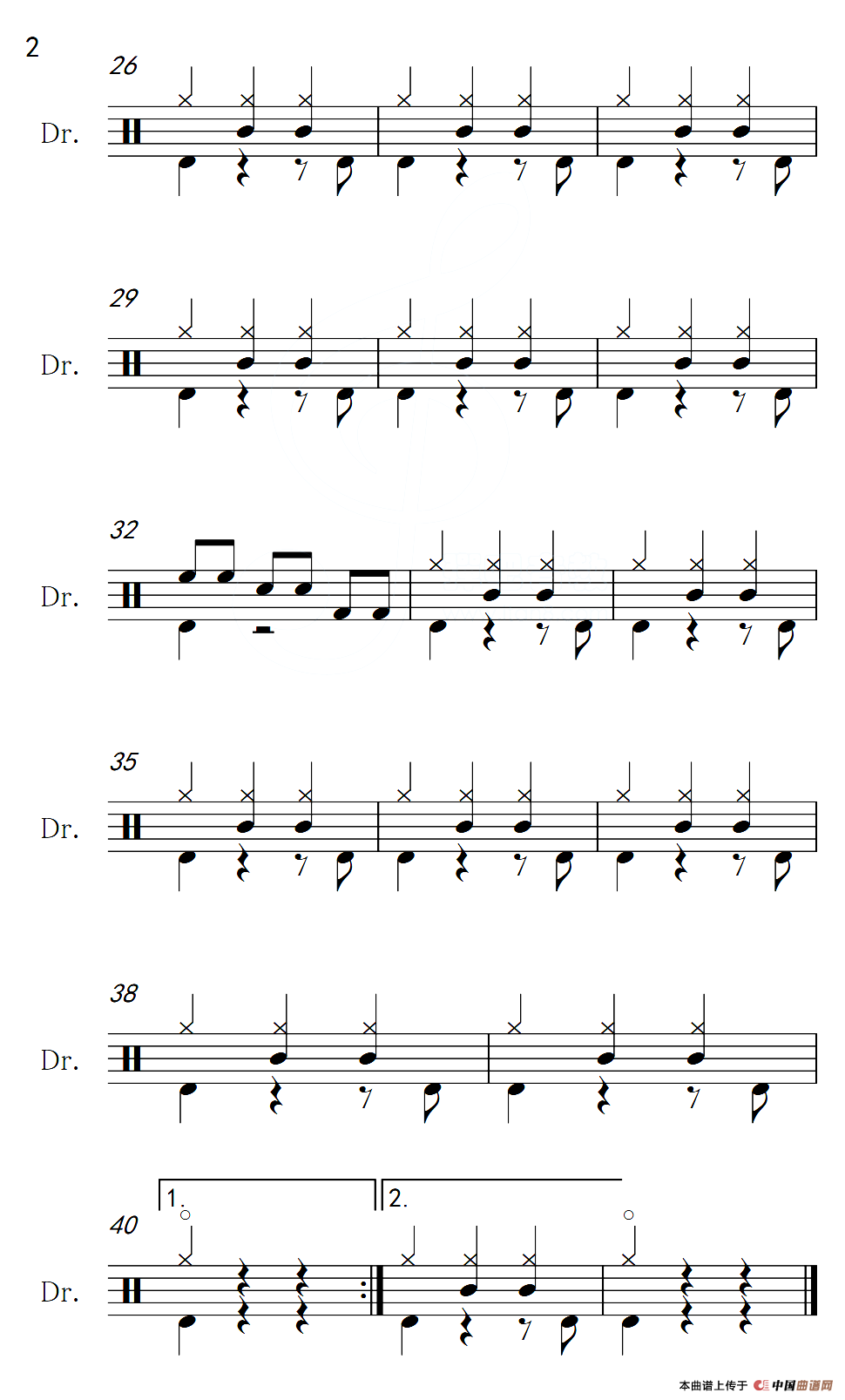 [英]绿袖子（架子鼓谱）