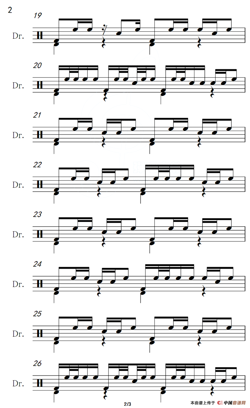 阿拉木汗（架子鼓谱）