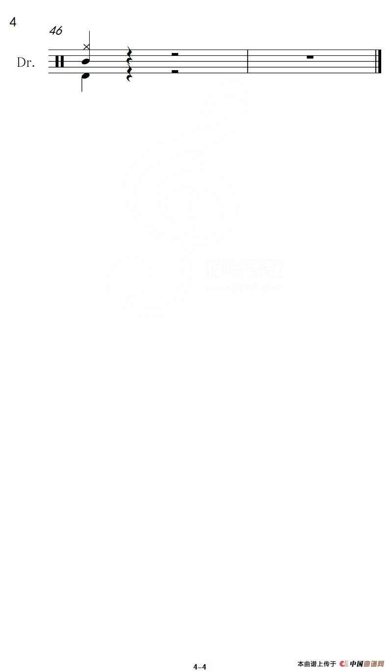 我只在乎你（架子鼓谱）