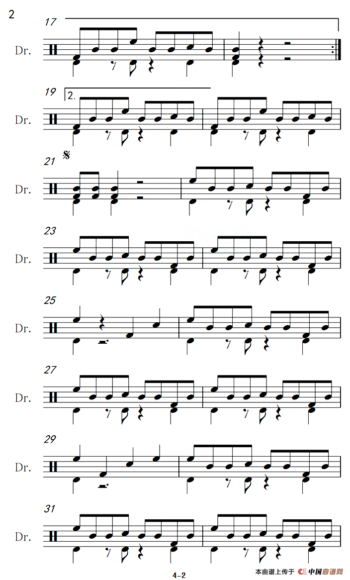 夜来香（架子鼓谱）