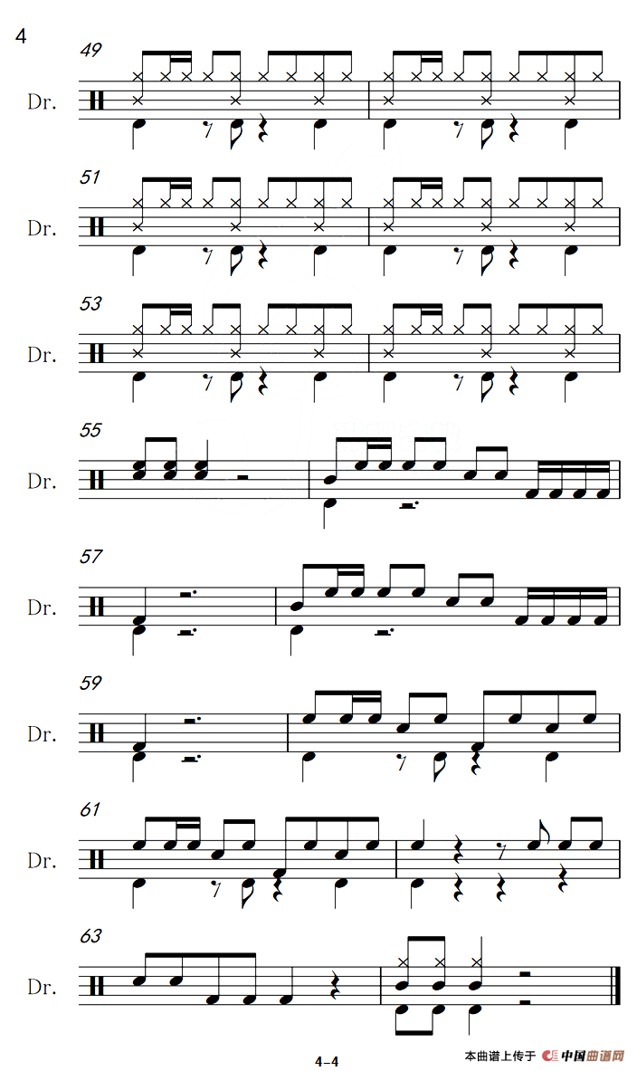 夜来香（架子鼓谱）