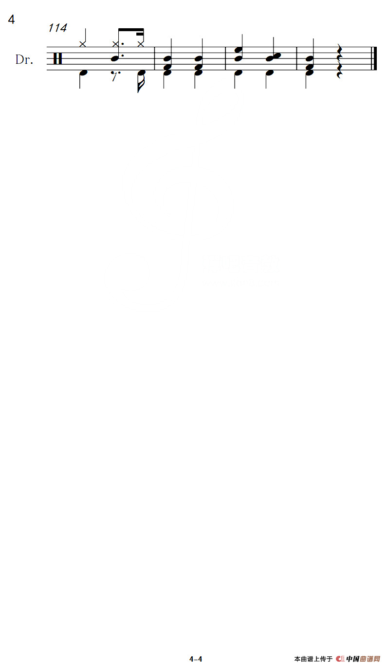 南屏晚钟（架子鼓谱）