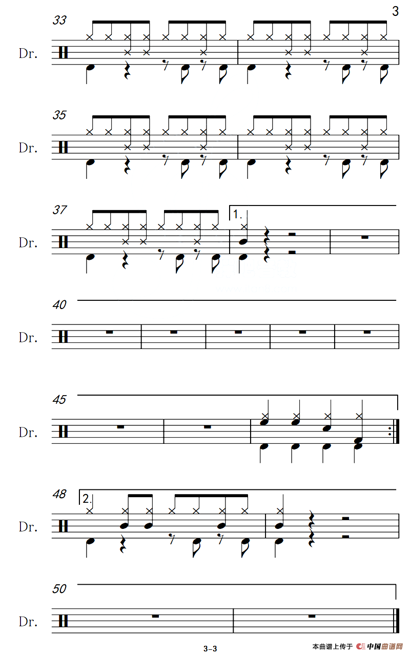 南海姑娘（架子鼓谱）