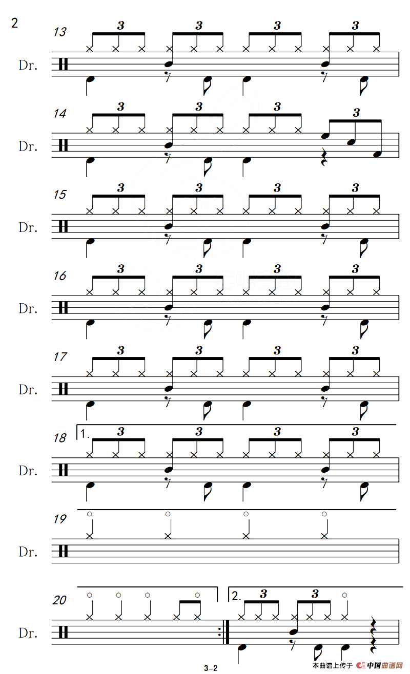 云河（架子鼓谱）