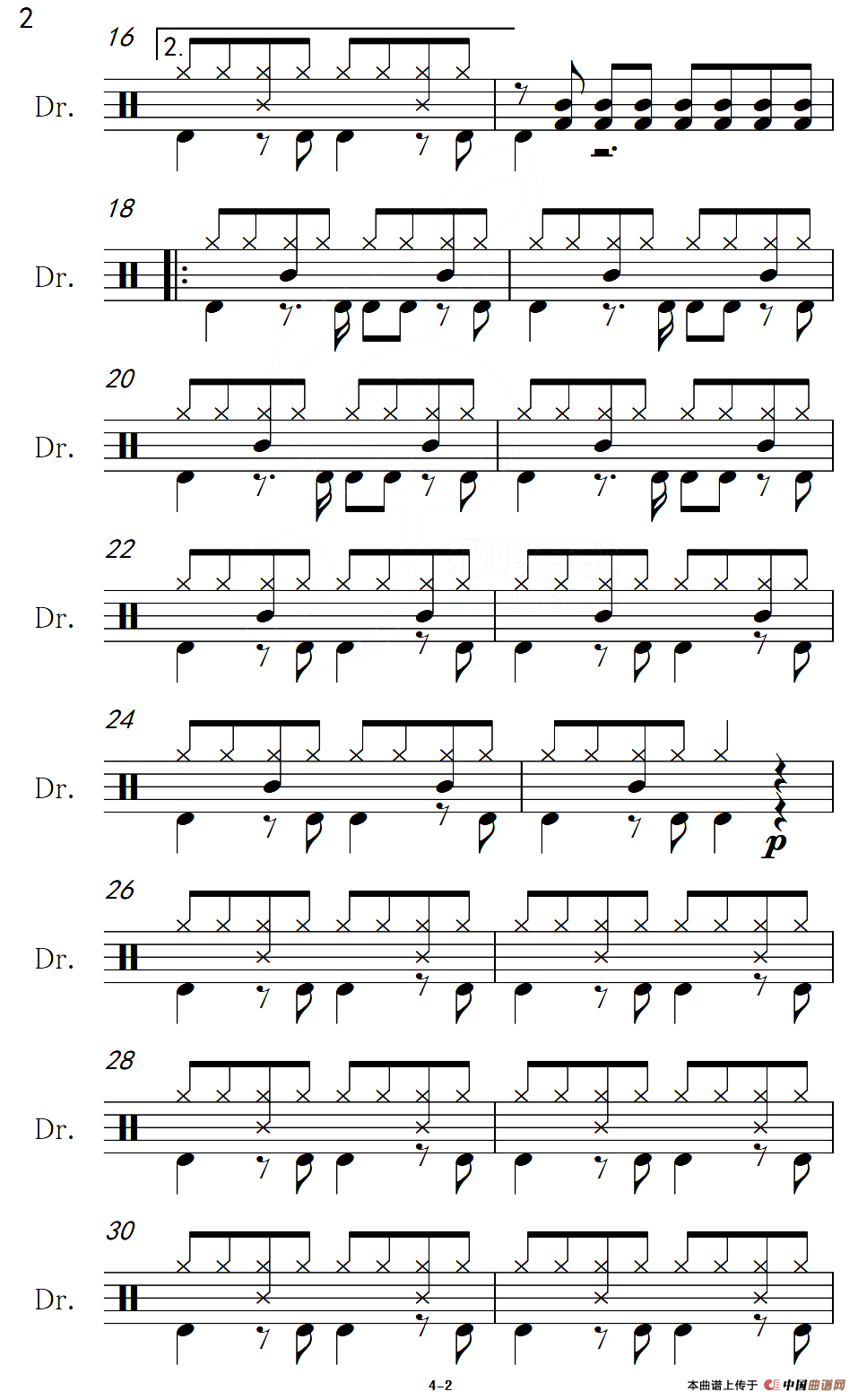 上海滩（架子鼓谱）