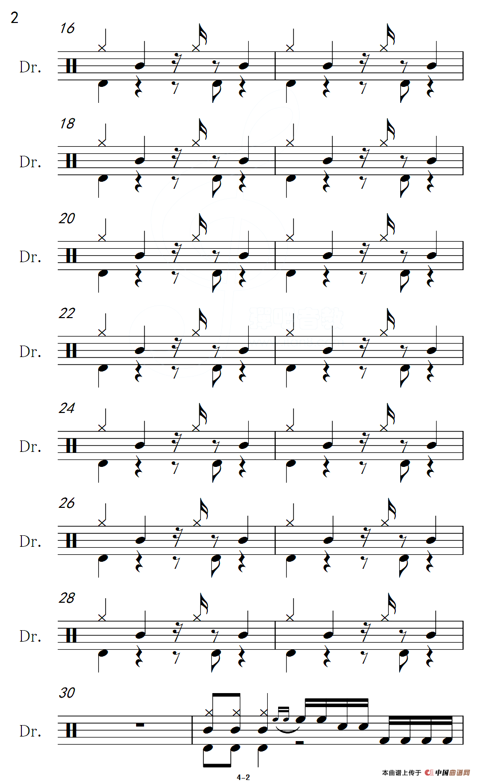 常回家看看（架子鼓谱）