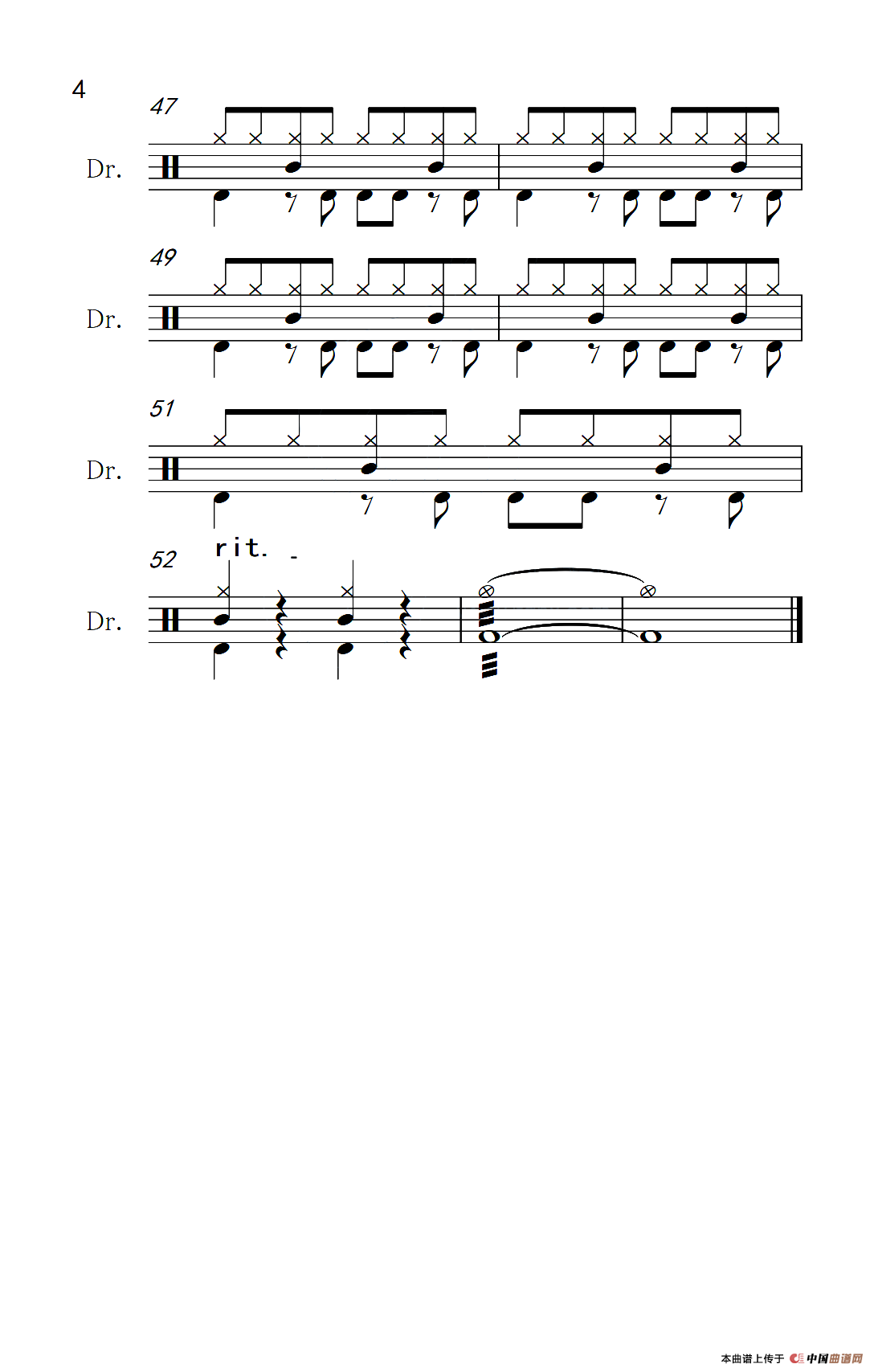 故乡的云（架子鼓谱）