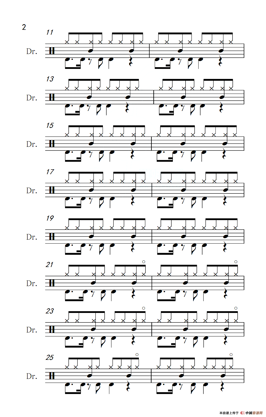 不想长大（架子鼓谱）