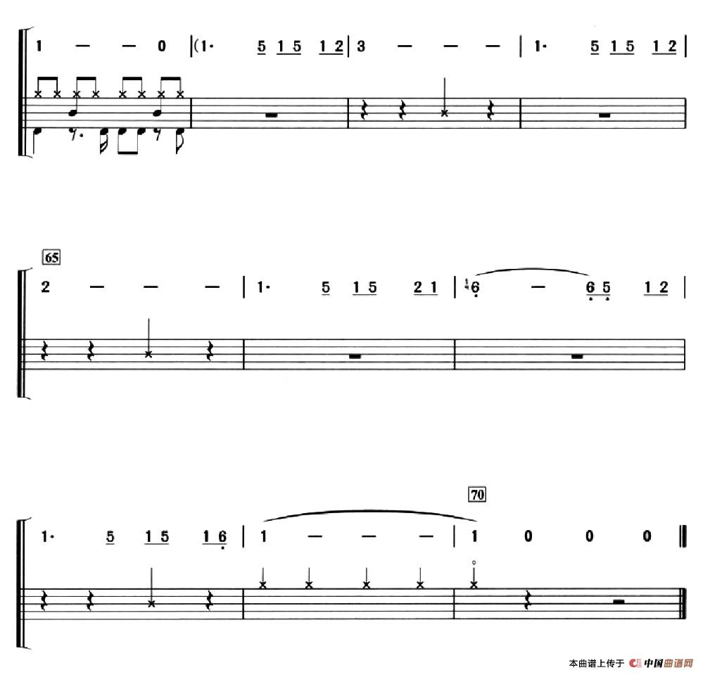 荷塘月色（架子鼓谱）