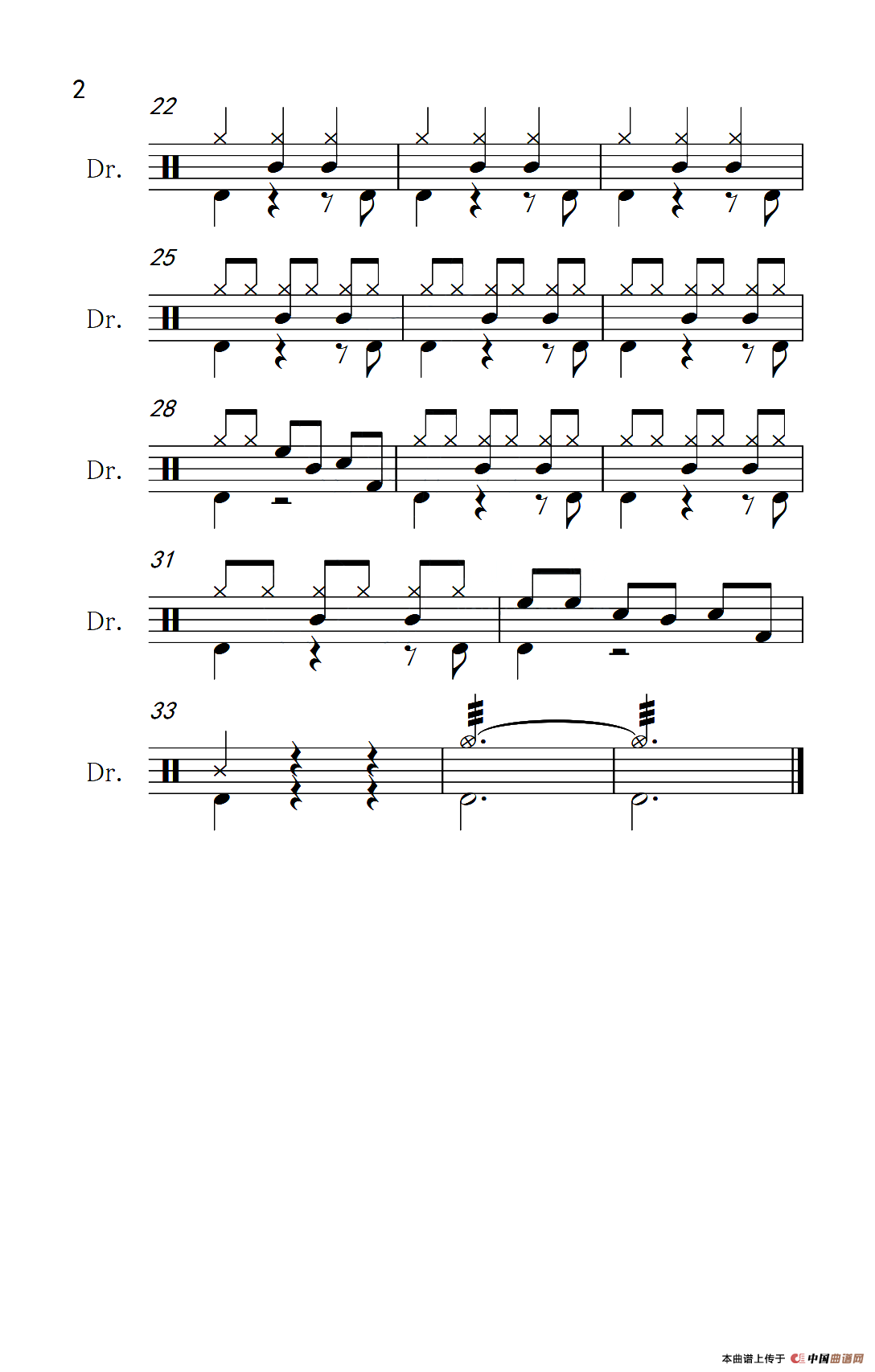 红蜻蜓（架子鼓谱）