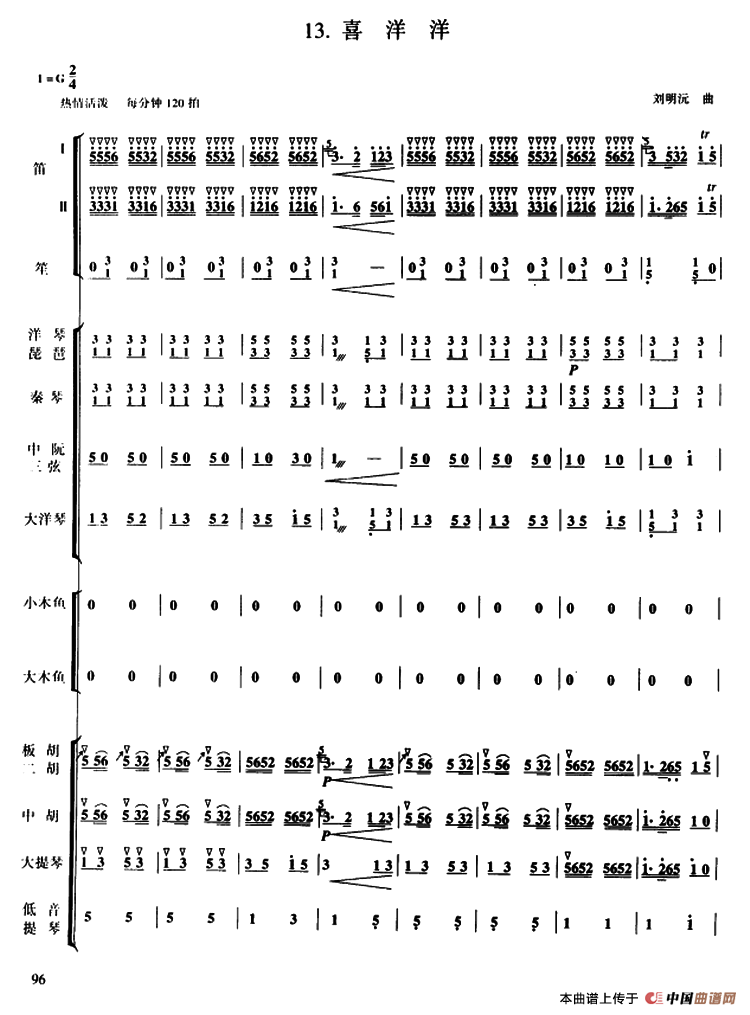 喜洋洋 （族小乐队合奏总谱）