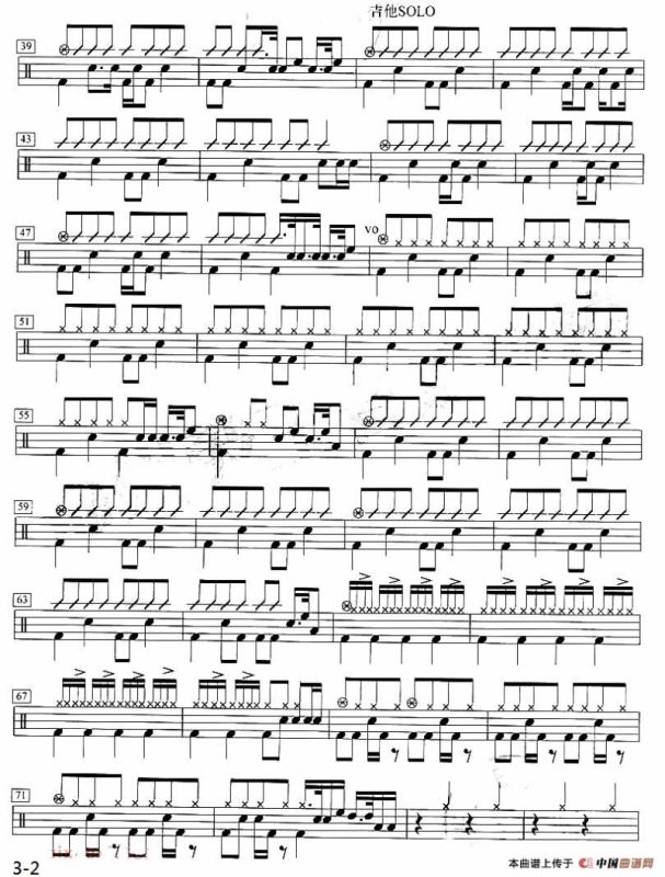 爸爸去哪儿（架子鼓谱）